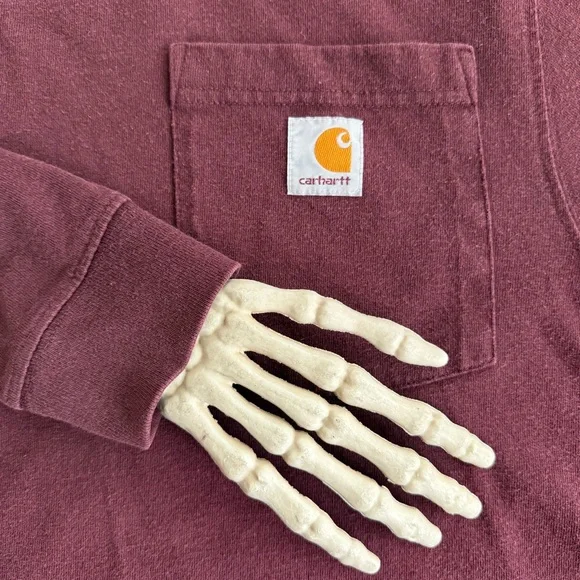 Carhartt Port Cropped Boxy Long Sleeve Pocket Tee ~ Size Small - Picture 6 of 7